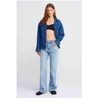Hochtaillierte Wide-Leg Denim