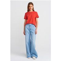Hochtaillierte Weit Geschnittene Jeans