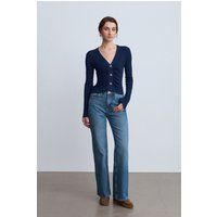 Hochtaillierte Jeans mit weitem Bein