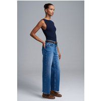Hochtaillierte Jeans mit weitem Bein