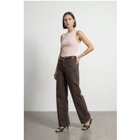 Hochtaillierte Jeans mit weitem Bein