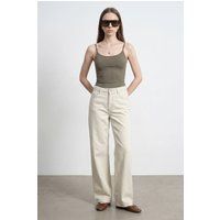 Weite Denim-Jeans mit hoher Taille