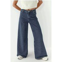 Hochtaillierte Jeans mit weitem Bein