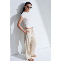 Denim-Hose mit weitem Bein und Kordelzug