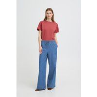 Weite Denim-Hose mit Kordelzug
