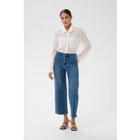 Weit geschnittene High-Waist Cropped-Jeans