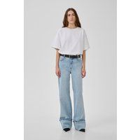 Wide-Leg-Jeans mit Umschlag am Saum