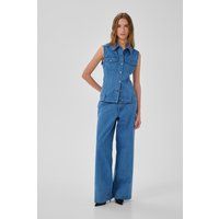 Weite High-Waist Jeanshose