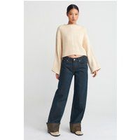 Weite Baumwoll-Leinen-Denim-Jeans