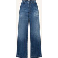 Lockere High-Waist-Jeans weites Bein