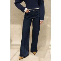 Weite Denim-Jeans mit offenem Saum