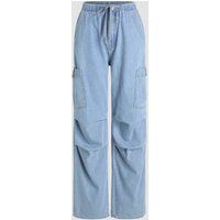 Weit geschnittene Cargo-Jeans mit Kordelzug