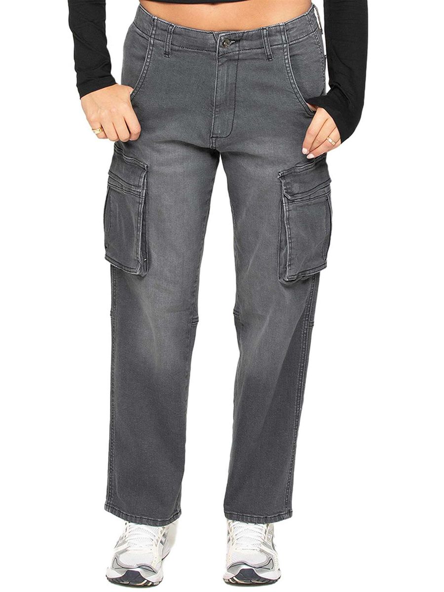 Straight Leg Cargo Jeans aus Denim