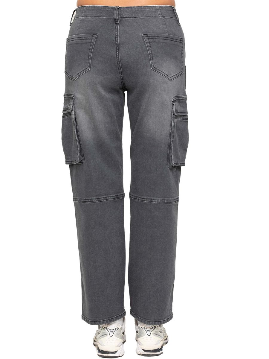 Straight Leg Cargo Jeans aus Denim