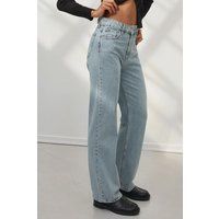 High-Waist-Jeans mit geradem Bein