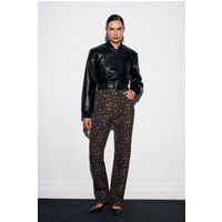 Gerade Jeans mit Leopardenmuster
