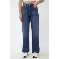 Hochtaillierte Straight-Leg-Denim-Jeans