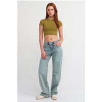 Gerade Jeans mit mittlerem Bund