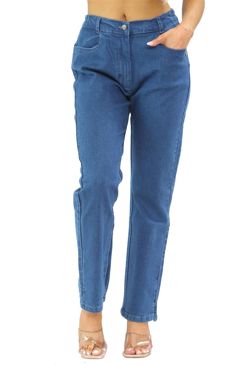 Straight-Leg-Jeans mit seitlichem Dehnbund