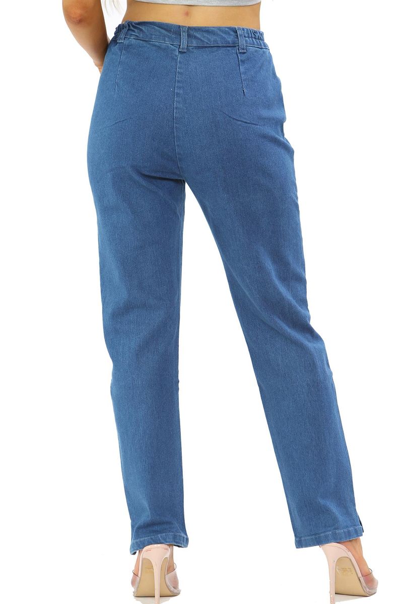 Straight-Leg-Jeans mit seitlichem Dehnbund