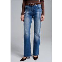Hüfthohe gerade geschnittene Jeans