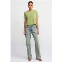 Niedrig geschnittene Jeans mit geradem Bein