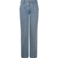 Weite Denim-Hose mit Teilungsnähten