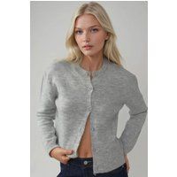 Weicher Crewneck-Cardigan aus Strick