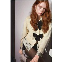 Grobstrick-Cardigan mit Schleifen-Details