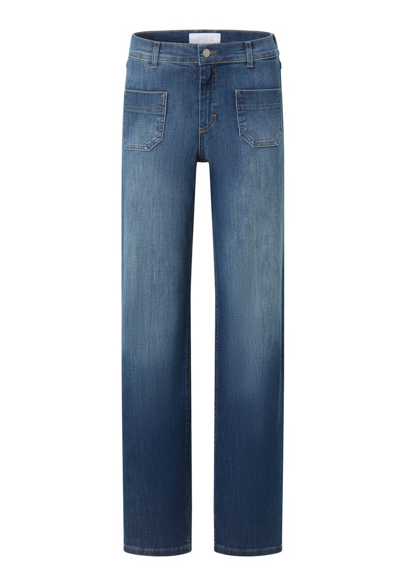 Weit geschnittene Jeans mit aufgesetzten Taschen