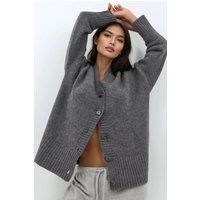 Übergroßer V-Ausschnitt Strickcardigan