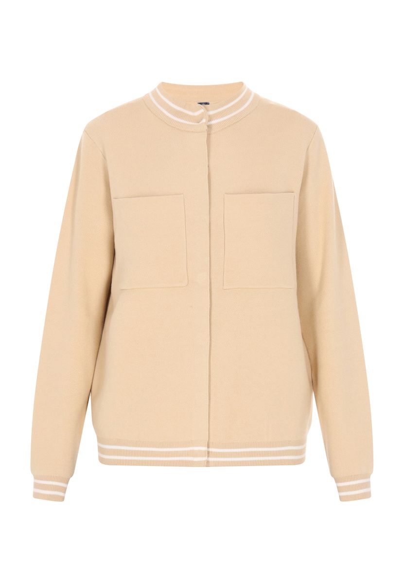 Sportliche Strickjacke mit Streifendetails