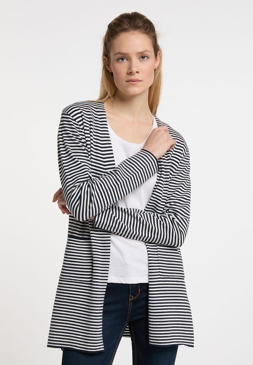 Gestreifter Cardigan mit offener Front
