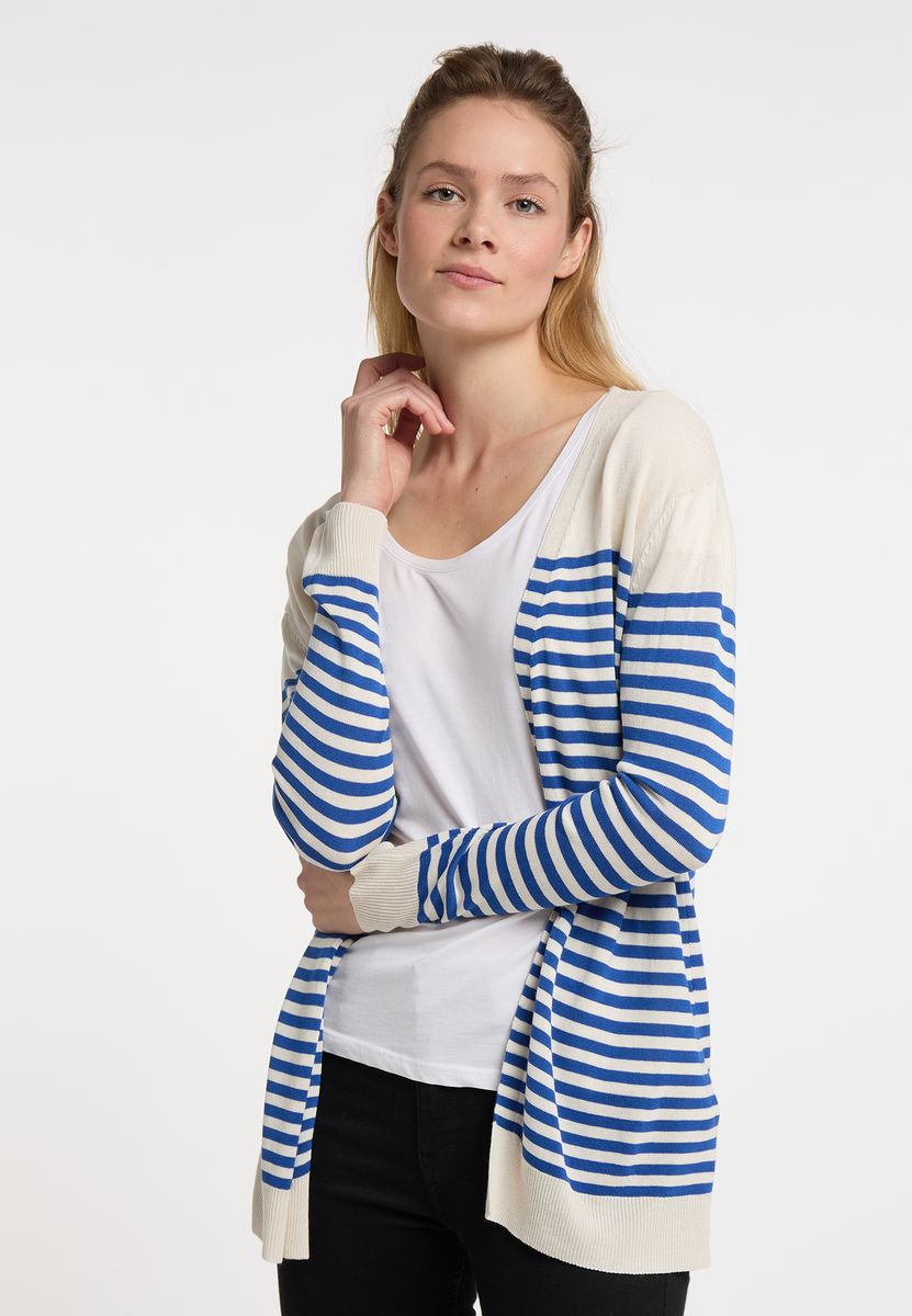 Maritimer gestreifter Cardigan mit offener Front