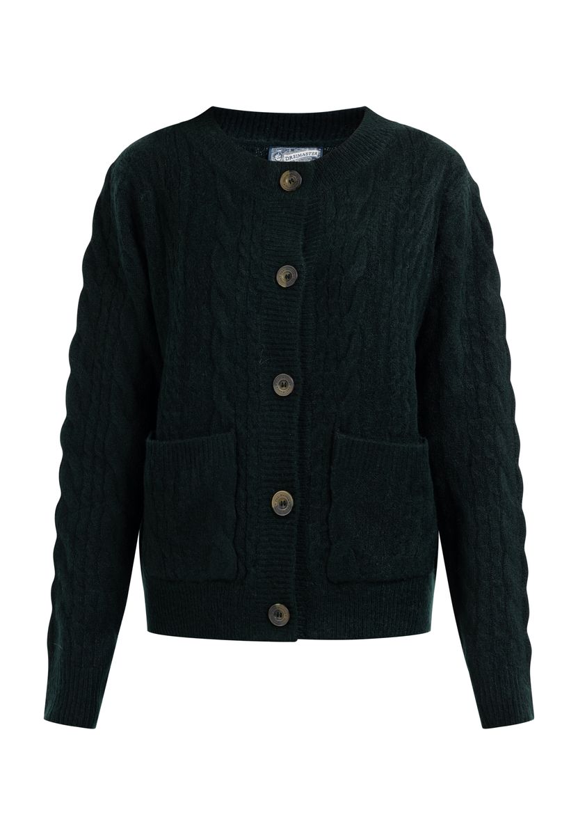 Klassischer Zopfstrick-Cardigan mit Taschen