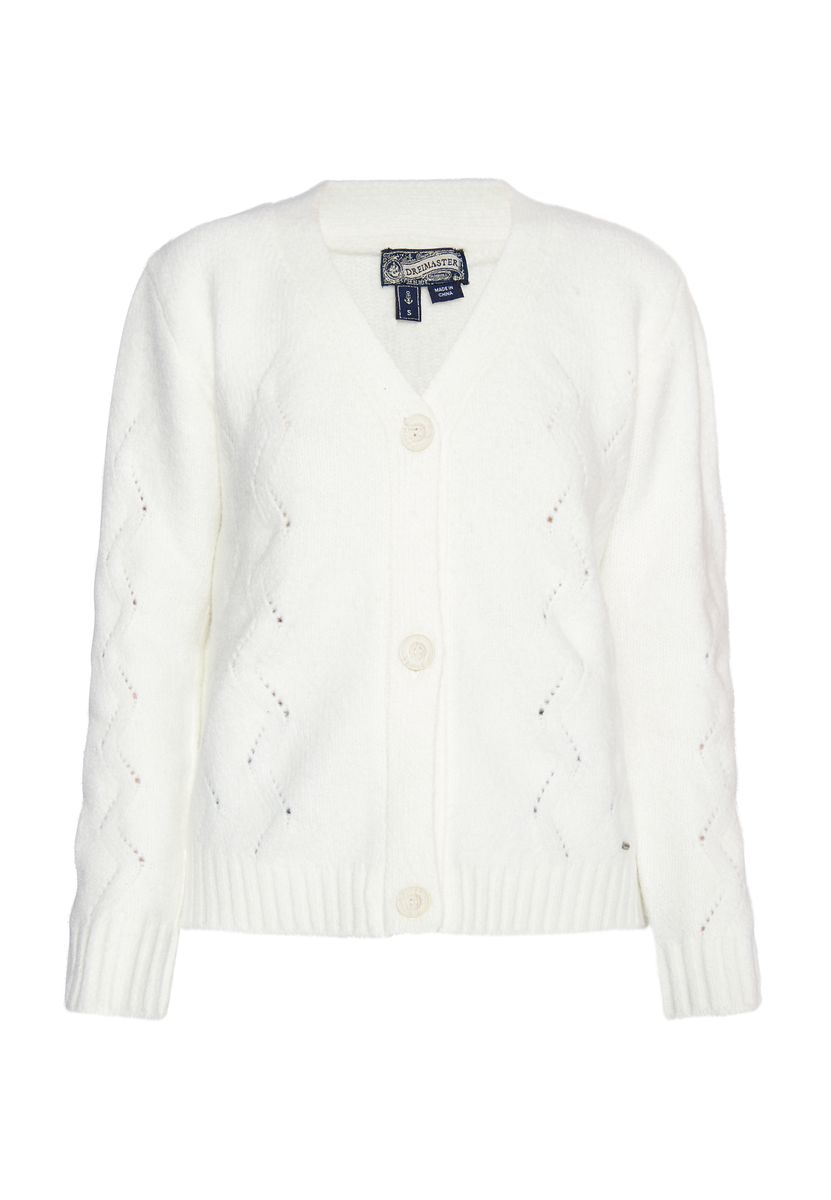 Entspannte Strickjacke mit Wellenmuster