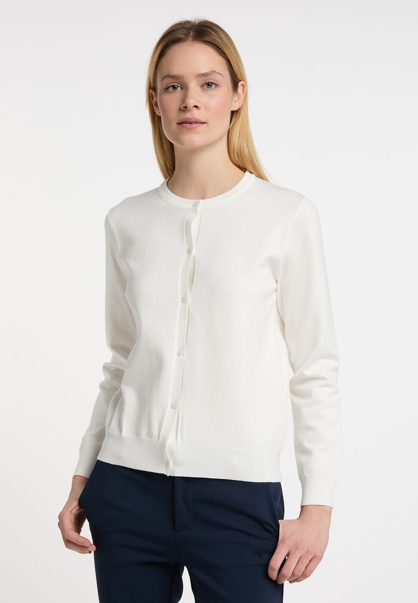 Klassische Strickjacke mit Rundhalsausschnitt