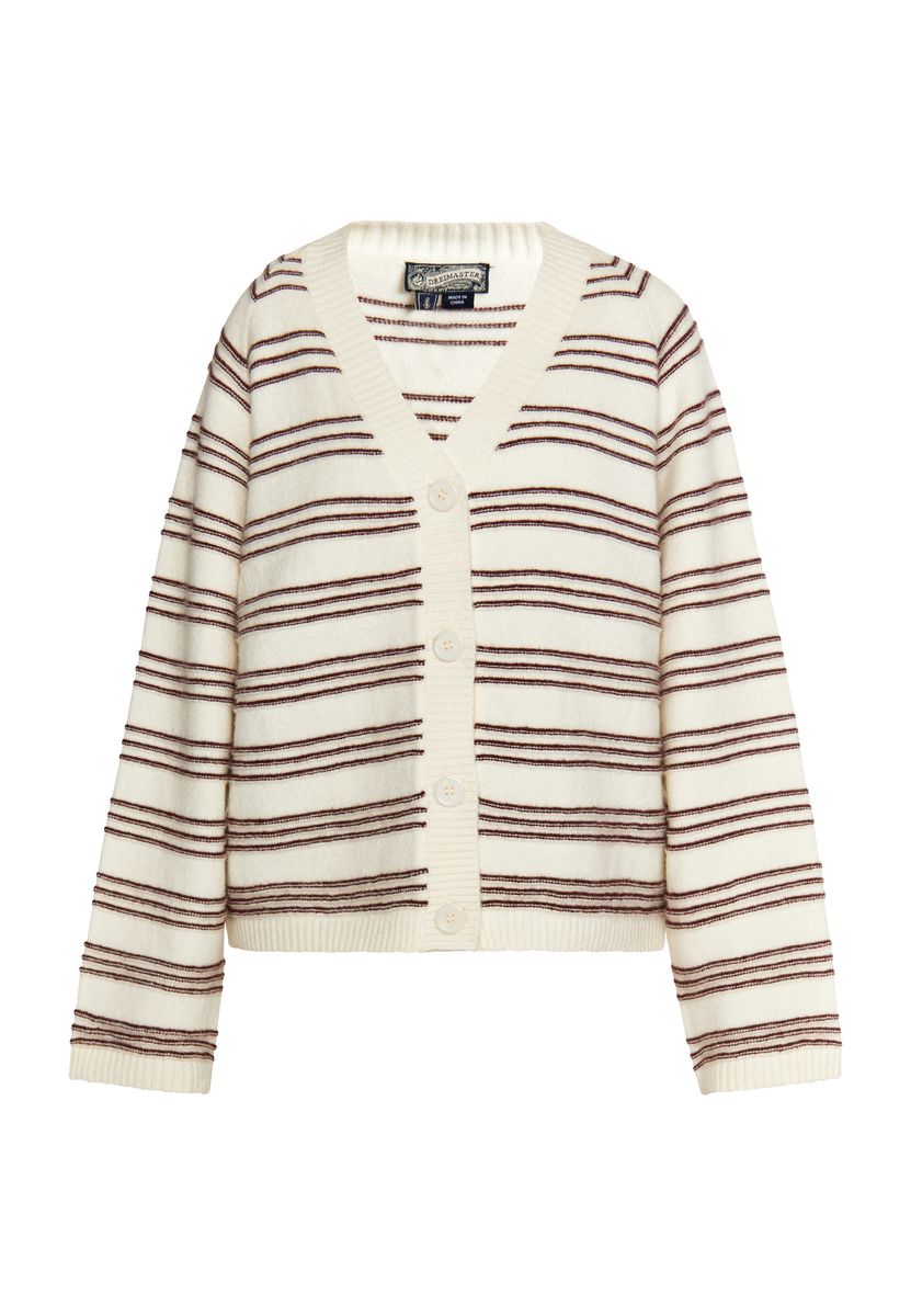 Gestreifter Oversize-Cardigan mit V-Ausschnitt