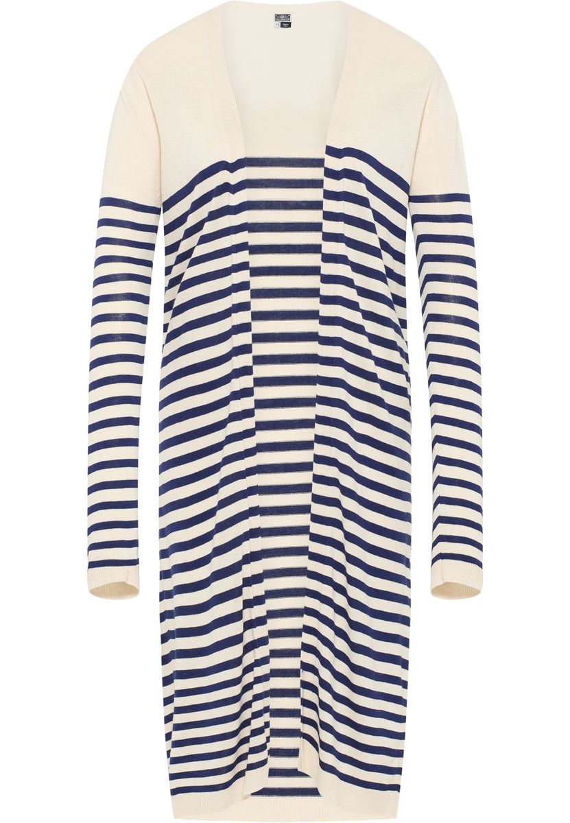 Gestreifter Long-Cardigan aus Feinstrick