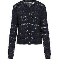 Ajour-Strickjacke mit dekorativen Knöpfen