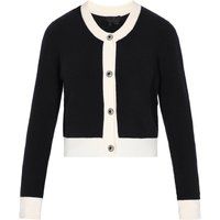 Kurze Strickjacke mit Kontrastpaspeln