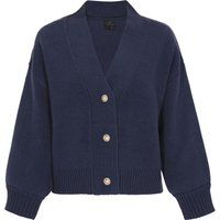 Strickjacke mit V-Ausschnitt und Wappenknöpfen