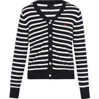 Maritime Strickjacke mit V-Ausschnitt