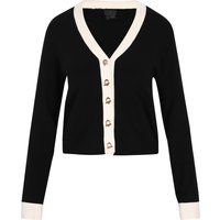 Strickjacke mit Kontrastbesatz