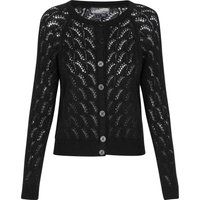 Zarte Ajour-Strickjacke mit Raglanärmeln