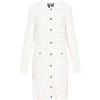 Lange Ajour-Strickjacke mit Knöpfen