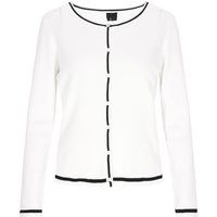 Gerippter Cardigan mit Kontrast-Details