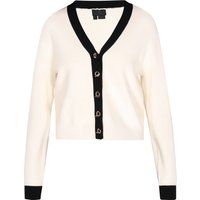Chicke Strickjacke mit Kontrast-Besatz