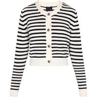 Gestreifter Strick-Cardigan mit Knopfleiste