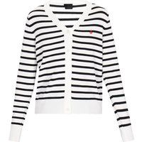 Gestreifte Strickjacke mit V-Ausschnitt